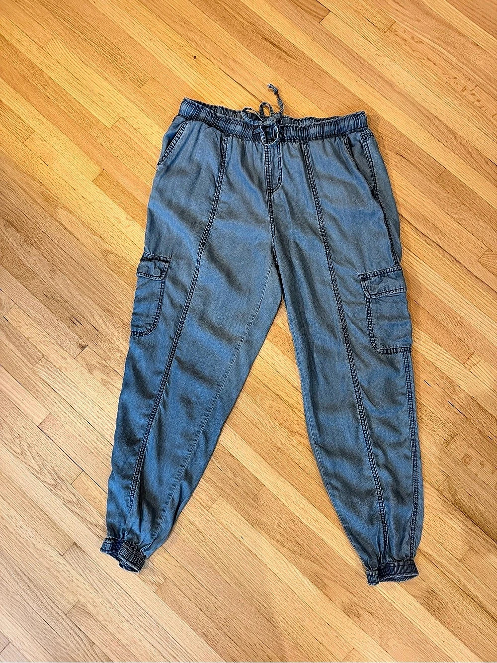 Mossimo Light Blue Lyocell Cargo Jogger Pants